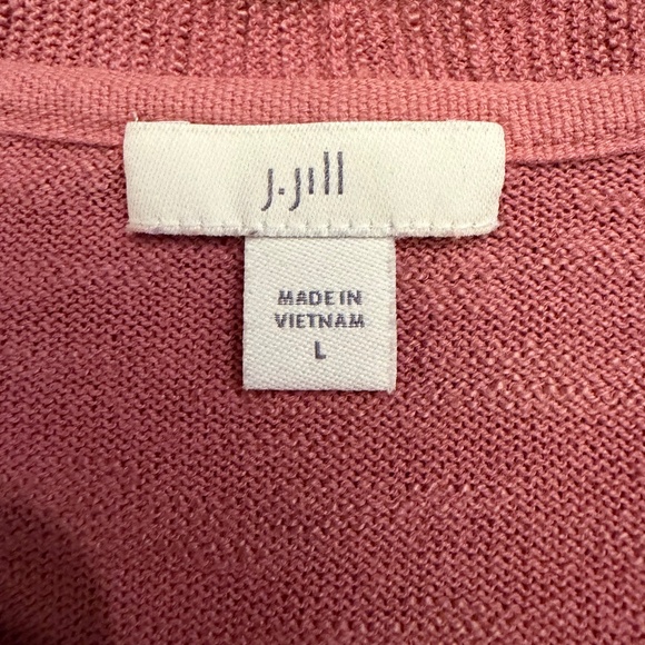 J. Jill Women's Dusty Rose Pink V-neck Long Sleeve Sweater, Size Large - Picture 6 of 11